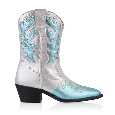 Bella cowboyboot metallic Zilver KL