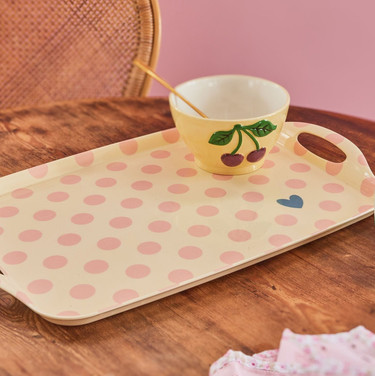 Melamine Dienblad Dots Print Beige