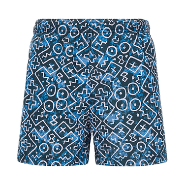 Swim Short CN Alloverprint Donker Blauw