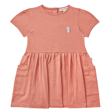 Relaxed Pocket Dress Shortsleeve Roze