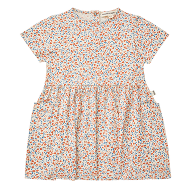 Relaxed Pocket Dress Floral AOP Peach Shortsleeve Multi