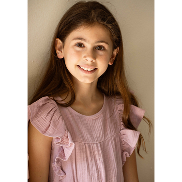 Sleeveless Ruffled Dress Musseline Paars