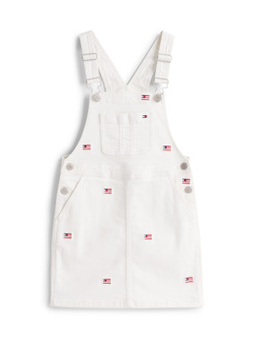 DUNGAREE DRESS CRITTER AOP FLAGS Off White