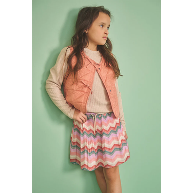 Nulan Plissee Zigzag AOP Skirt Multi