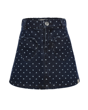 Little heart denim skirt Blauw