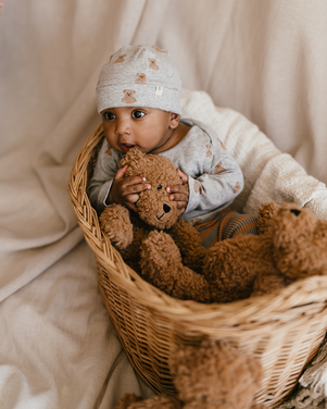 baby hat teddybear Grijs