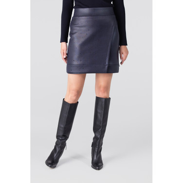 CARA ROK CS 769 short overlap rhinestones Blauw