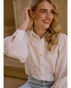 Milanova Blouse met pailletten Off White