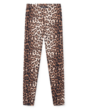 ladies knitted leopard legging Bruin 1