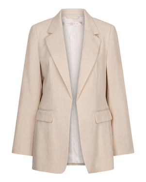 Blazer fine crinkle Zand