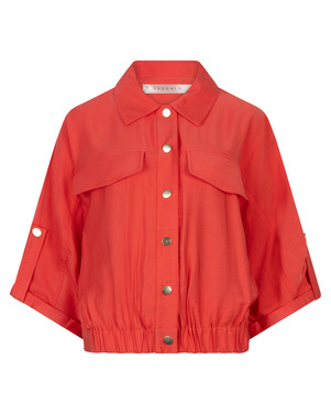 Jacket s/slve slub Rood