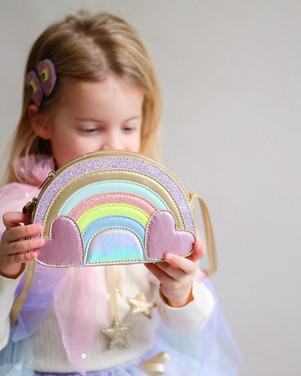 Rainbow Bag with Hearts Goud