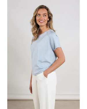 Anita Top Glitter Lurex Licht Blauw