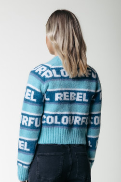 Ximenia CR Intarsia Knitted Sweater Licht Blauw