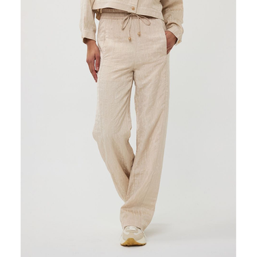 Trousers wide jacquard Beige