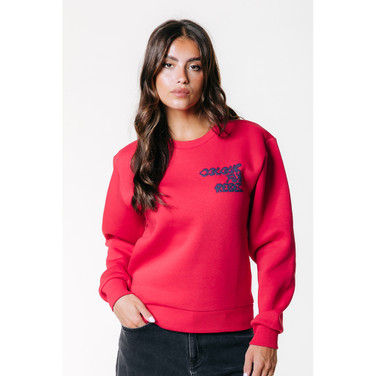 Logo Wave Relaxed Sweat Rood