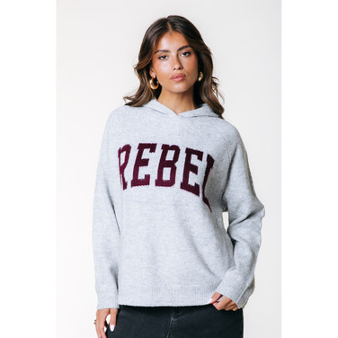 Knit Hoodie Rebel Grijs
