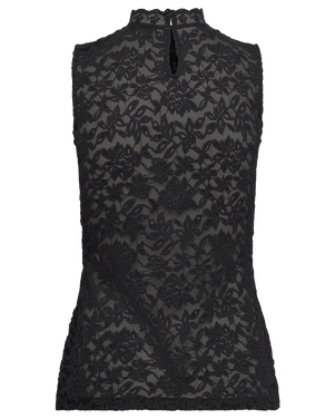 RWDelicia Lace SL T-neck Top Zwart 1