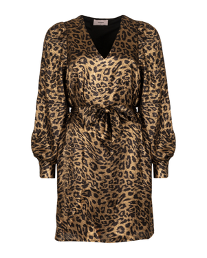 Dress Dacey Wv Shiny Leopard Zwart 1