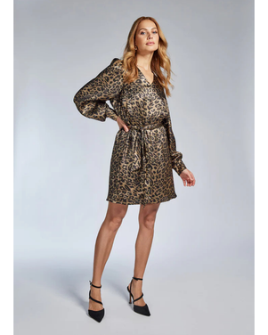 Dress Dacey Wv Shiny Leopard Zwart 1