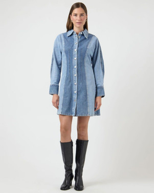 YASFARO LS DENIM DRESS Blauw