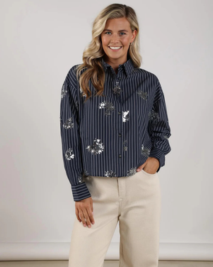 Tessa Blouse Paillet Blauw