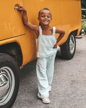 Chambray Ruffle Pants Licht Blauw