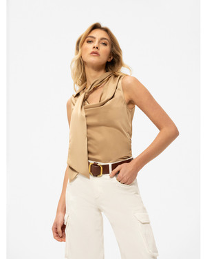 Provo Satin Top Beige