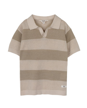 Sev Striped Polo Beige