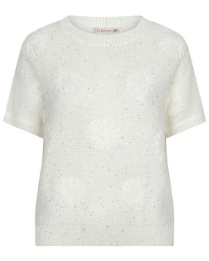 Sweater embroidery flower Off White