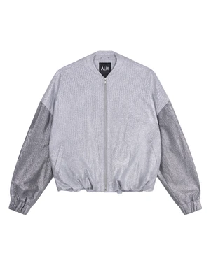 ladies knitted foil balloon bomber Grijs
