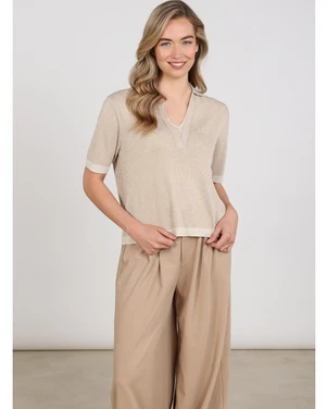 Keelie Top Lurex Zand