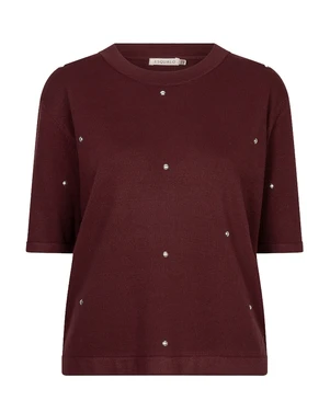 Sweater s/slve studs Bordeaux
