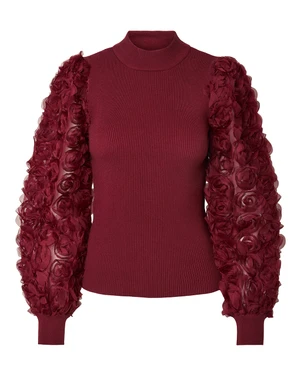 YASRUNELLA LS HIGH NECK KNIT PULLOVER Paars