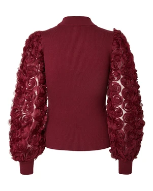YASRUNELLA LS HIGH NECK KNIT PULLOVER Paars