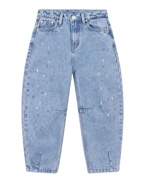 kids woven painted spots denim pants Blauw